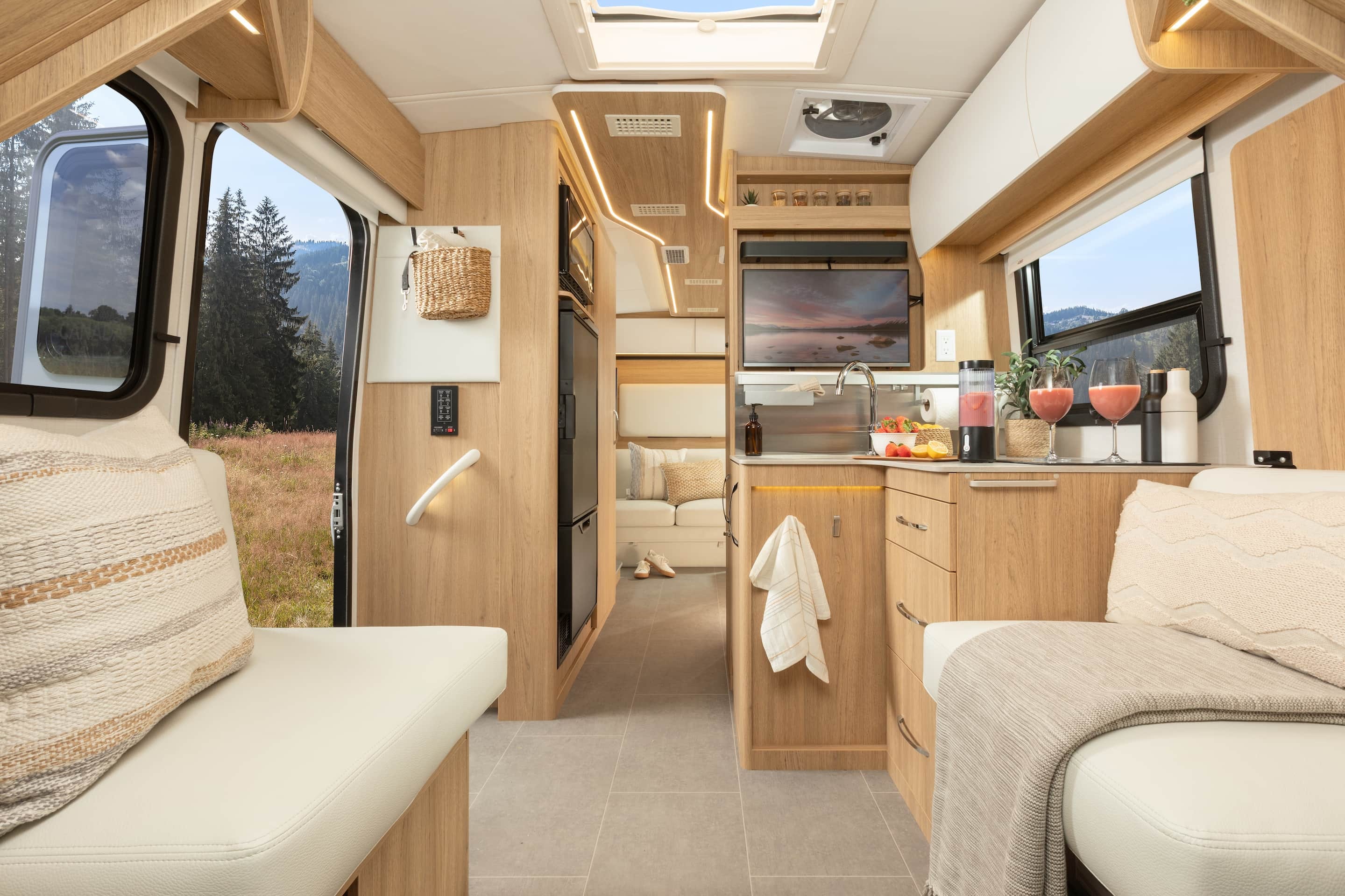 Leisure Travel Wonder interior — spacious slide-out living area